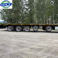 Hochbelastbarer 5-Achs-Flachbett-Sattelanhänger mit Luftfederungssystem, kundenspezifische Größe, für den Transport von schwerer Maschinen.
