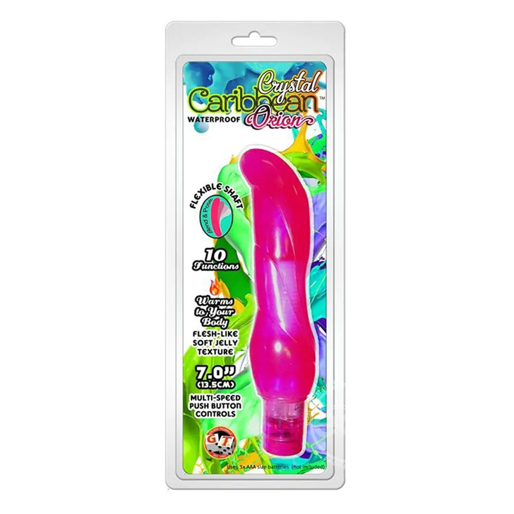 Hochwertiger Jelly Caribbean Orion Vibrator Nummer 8 wasserfest 7 Zoll - rosa perfekt für das Vorspiel wasserfest und phthalatefrei