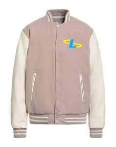 Blouson universitaire haute performance à manches longues pour homme avec col montant, écologique, respirant, pour l'hiver, avec logo frontal et doublure en laine - Product Image 3