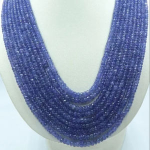 Collier de perles de Tanzanite facettées de qualité supérieure, 6 mm, 18-24 pouces, 9 brins, pour femme, vente en gros - Product Image 1