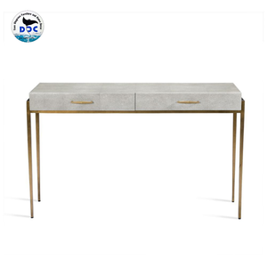 Mobilier de maison moderne Bureau de direction Faux Shagreen pour la maison Ordinateur Étude Console d'écriture/Table de bureau avec 2 tiroirs - Product Image 1