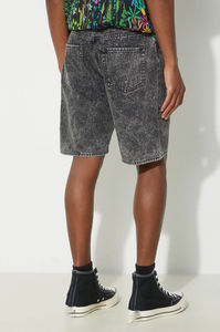 Pantalones cortos informales lavados con ácido de verano Vintage para hombre, cintura media, patrón sólido, cierre de cordón, tejido no tejido, teñido liso, caliente - Product Image 3