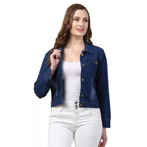 2025 hiver saison femmes grande taille Denim vestes conception personnalisée à la mode femmes lavé jean coupe ajustée vestes décontractées - Product Image 1