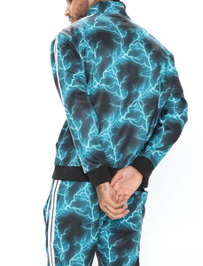 Survêtement streetwear personnalisé avec logo, ensemble 2 pièces zippé décontracté pour homme - Product Image 3