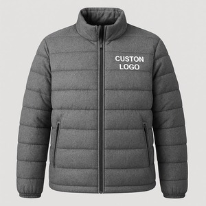 Chaqueta de Invierno Acolchada de Lona para Hombre, Personalizada de Fábrica, Corte Entallado, con Capucha, Resistente al Viento, Logotipo OEM, Forro Grueso de Algodón Cálido - Product Image 1