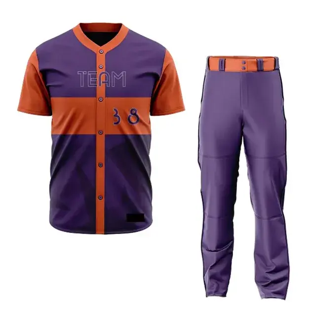Custom Design Plus Size Honkbal Uniform Team Dragen Softbal Uniform Set In Hoge Kwaliteit Stof Honkbal Uniform Voor Volwassenen