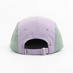 Casquette 5 panneaux en toile de coton, blocs de couleurs pastel, vente en gros, logo personnalisé, haute qualité, OEM ODM, faible MOQ, unisexe, décontractée, réglable, style Dad Hat - Product Image 3