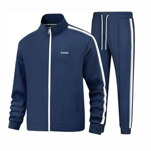 Survêtements de sport respirants pour hommes avec fermeture éclair, conçus pour le mouvement, parfaits pour la course à pied, la salle de sport et les activités de plein air - Product Image 1