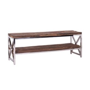 Pieds en acier inoxydable poli miroir avec plateau en bois Grande table à manger classique pour la maison Meubles de forme personnalisée Table basse - Product Image 2