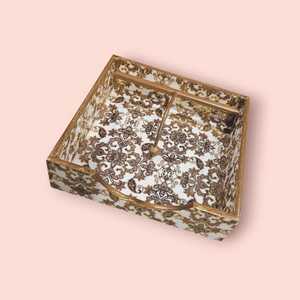 Manufacturer Rectangle Enamel Golden Printed Wood <b>Table</b> Serving Tray Wholesale Price From India New style Handmade Serving Tray - Product Image 6