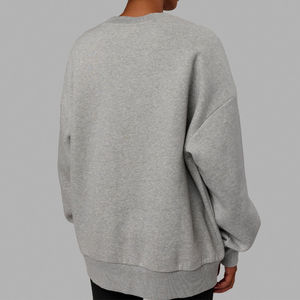 Sweat-shirt en molleton basique pour femmes, mélange de coton et de polyester, col rond, manches longues, pull ample, coupe décontractée, vêtement élégant - Product Image 4