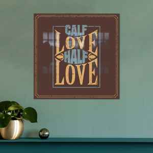 Calf Love Half Love - Tableau imprimé sur toile - Cadeau pour la Saint-Valentin - Verre - Product Image 1