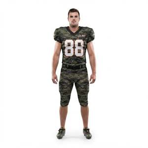 Uniforme de football américain personnalisé sublimé camouflage en poly-spandex avec panneaux de précision, vêtements de sport athlétiques pour hommes, tenue de sport d'équipe, usine OEM - Product Image 1