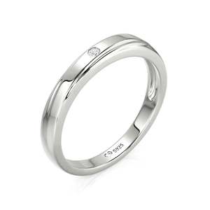 Bague de mariage Jeulia pour homme à motif vague diagonale en or 10K, 14K, 18K ou platine avec sertissage invisible géométrique marquise - Product Image 2