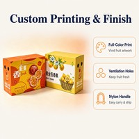 Boîte cadeau personnalisée imprimée avec poignée pour fruits de la passion, emballage pliable pour expédition e-commerce