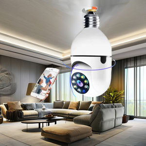 كاميرا V380 Pro على شكل مصباح للاستخدام الداخلي بدقة 1080P عالية الوضوح وزاوية واسعة مع تتبع تلقائي ورؤية ليلية ملونة وكشف للحركة - Product Image 1