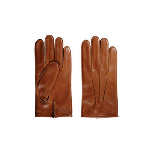 Gants cuir homme en cuir d'agneau marron cognac - Product Image 4