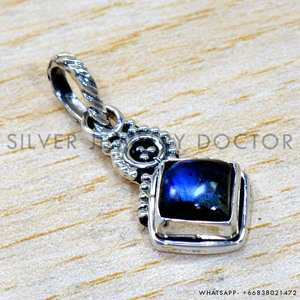 Colgante de Plata de Ley 925 con Labradorita, Joyería de Plata al por Mayor, Colgante de Piedra Semipreciosa Natural al por Mayor - Product Image 3