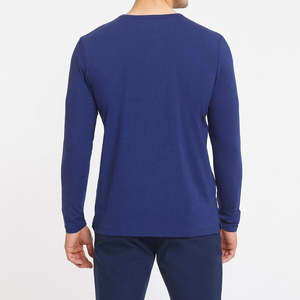 Camisetas Deportivas de Manga Larga para Hombre, 100% Algodón, Color Sólido, Térmicas, Cuello Redondo, Transpirables, de Secado Rápido, para Gimnasio y Fitness - Product Image 6