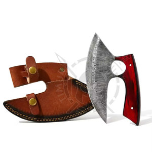 Cuchillo de hacha de Pizza ecológico de alta calidad 2025, diseño personalizado, cuchillo Ulu de acero de alto carbono hecho a mano con Funda de cuero - Product Image 4