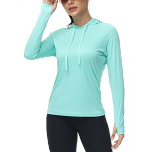 2024 hiver à manches longues sweat Sport hauts vêtements d'entraînement Slim Fit femmes sweats à capuche Yoga sweat à capuche à séchage rapide avec trou pour le pouce - Product Image 6