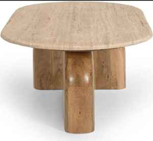 Table basse italienne contemporaine minimaliste et moderne en bois, combinaison rotative de forme ovale Art déco pour le salon de fête - Product Image 1