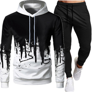 Conjunto Deportivo Personalizado para Hombre, Sudadera con Capucha de Forro Polar y Pantalones Jogger, Conjunto Deportivo de 2 Piezas, Ropa Deportiva Holgada para Hombre - Product Image 2
