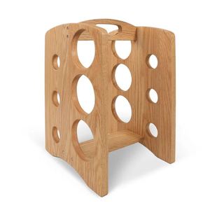 Porte-bouteille de vin en bois de conception simple pour la cuisine décoration de la maison table à manger champagne vin présentoir support bar - Product Image 5