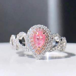 Bague en or 18 carats avec diamant en forme de cœur de 0,5 ct, plaqué rhodium, bijoux fins pour femme, idéale pour mariage, fiançailles, soirée, excellente idée cadeau - Product Image 2