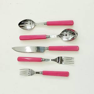 <b>White</b> Embossed Handmade Handle Stainless Steel Metal Cutlery <b>Set</b> Shiny <b>Gold</b> Plated PolishedSpoons for Weddings - Product Image 6