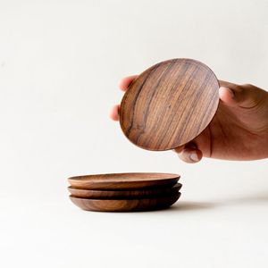 Profesional de la fábrica en posavasos cuadrados de madera Natura ecológicos personalizados posavasos redondeados - Product Image 2