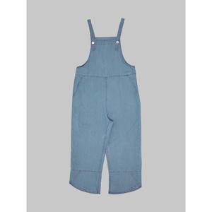 Salopette en jean taille haute pour femme Paola Riboni, coupe large, décontractée, délavée, idéale pour l'été - Product Image 4