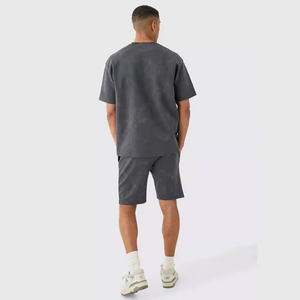 2025 été hommes T-shirt ensemble 2 pièces vêtements de sport costume sport Fitness marque personnalisée imprimé à manches courtes deux pièces Shorts ensemble hommes - Product Image 2