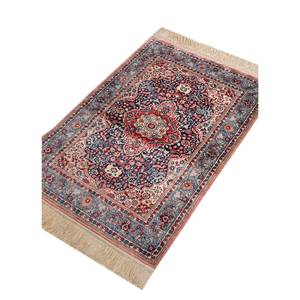 Alfombras de Seda Anudadas a Mano Gulmarg, Diseño Rectangular con Medallones Rojos y Naranjas, Patrones de Rompecabezas para el Hogar, Paem-1151, Alfombra para Sala de Estar - Product Image 2