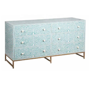 Belle table basse sur mesure avec thème floral complexe en couleurs bleu et blanc pour la décoration de la maison par l'artisanat croissant - Product Image 4