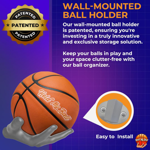 Support mural universel pour ballon de haute qualité en polypropylène multicolore, support d'affichage pour ballon de basket, football, ballon de main - Product Image 2