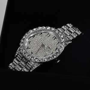Montre-bracelet de luxe à cadran arabe argenté pour homme Montre en diamant Moissanite de haute qualité avec style Hip Hop clouté de diamants classiques - Product Image 3