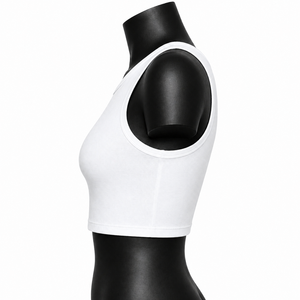 Custom <b>White</b> Women <b>Crop</b> <b>Tank</b> <b>Top</b> Sleeveless Yoga Gym Fitness Activewear OEM Wholesale Sportswear - Product Image 4