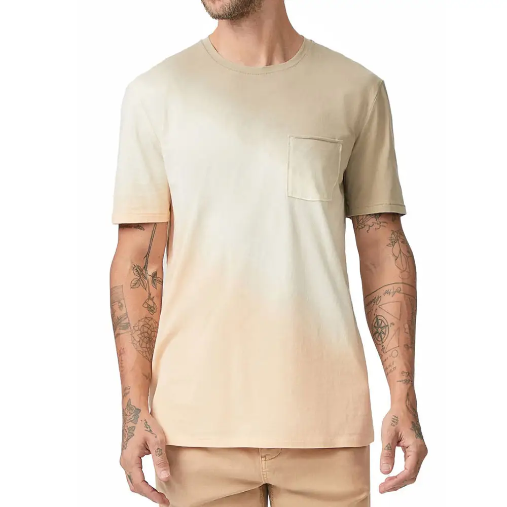 Três cores contraste homens camisetas wit frond lado bolso seu próprio logotipo marca personalizado