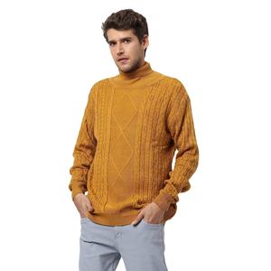 Pull pour hommes Pull chaud d'hiver à manches longues en tricot Pull en tricot de couleur unie Pull décontracté en coton respirant pour hommes - Product Image 1