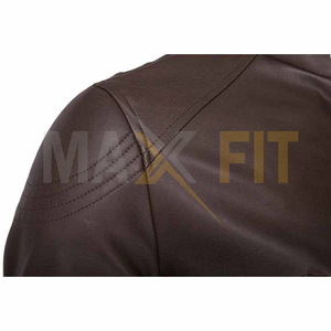 Veste d'hiver décontractée pour homme MAXFIT ENTERPRISES 2024 Premium Genius Leather Canvas, col montant personnalisé, imperméable et coupe-vent - Product Image 3