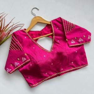 Soie de qualité supérieure avec chemisier de travail manuel Fabricant et fournisseur de Surat au taux le plus bas - Product Image 3