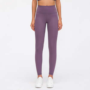 Leggings de yoga pour femmes à taille haute et élastique personnalisés - Motif uni, séchage rapide et respirant, vêtements de sport actifs - Product Image 5