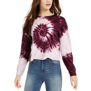 T-shirt a maniche lunghe tie-dye Rebellious One Junior viola XS/XS in jersey traspirante, vestibilità casual, per l'estate, con inserti in mesh - Product Image 1