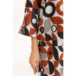 Conjunto Casual de Dos Piezas para Mujer, Blusa y Pantalones Cortos, Estampado Jacquard de Viscosa Blanca, Primavera/Verano, Talla XXS - Product Image 6