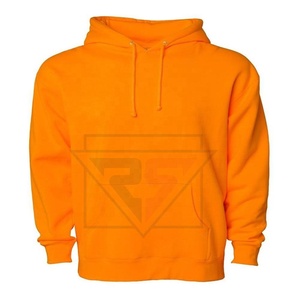 Sudaderas con capucha de color naranja al por mayor de tendencia para sudaderas con capucha de hombre con cordón de algodón 100% colorido unisex con logotipo personalizado - Product Image 2