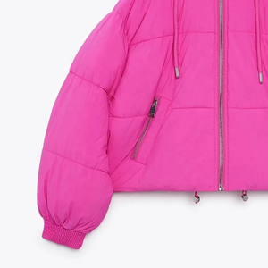 Chaqueta acolchada corta de invierno 2024 con logotipo personalizado para mujer, Abrigo acolchado a prueba de viento cálido para exteriores para mujer, chaquetas de plumón a la moda con OEM - Product Image 2