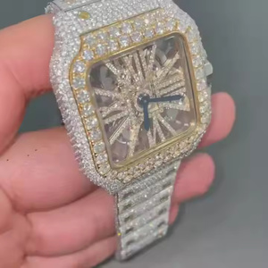 Luxe Édition Limitée En Acier Inoxydable HipHop Style DEF VVS-VS Lab Diamant Montre Entièrement Automatique Couronne Glacée Hommes de Haute Qualité - Product Image 2