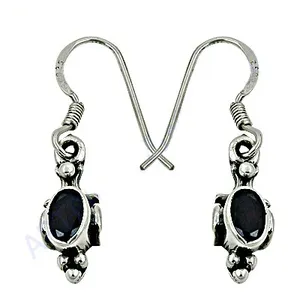 925 <b>Silver</b> Black Onyx Dangle Earrings for Women Trendy Geometric <b>Crown</b> Pattern Platinum Religious Style for Party or Gift - Product Image 1
