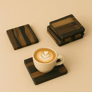 Posavasos de resina epoxi de madera de nogal hechos a mano, posavasos únicos para decoración del hogar, posavasos de nogal de protección de mesa - Product Image 2